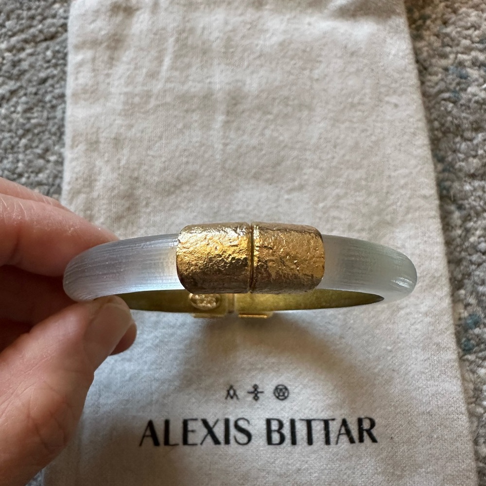 Alexis Bittar Lucite Silver Bangle - Picture 4 of 4